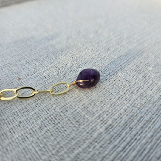 Baroque Pearl & Amethyst Bracelet with Gold Accents