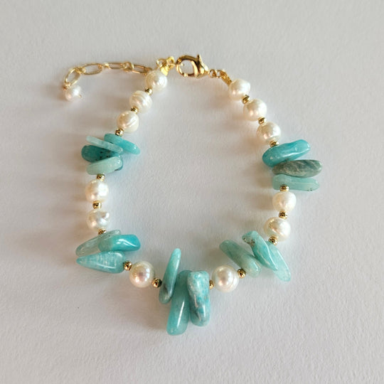 Apatite & Pearl Bracelet