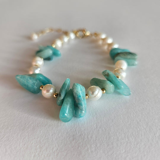 Apatite & Pearl Bracelet
