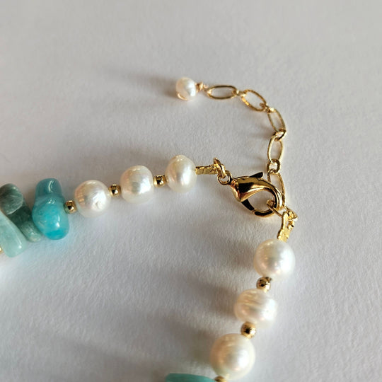 Apatite & Pearl Bracelet