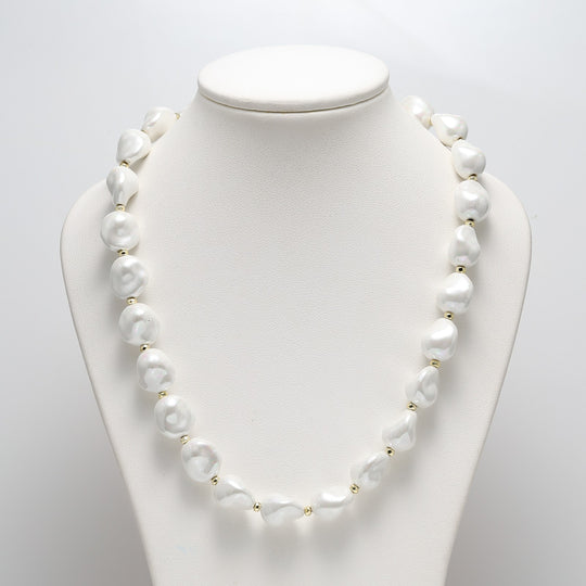 Baroque Pearl Necklace with Gold Plated Clasp