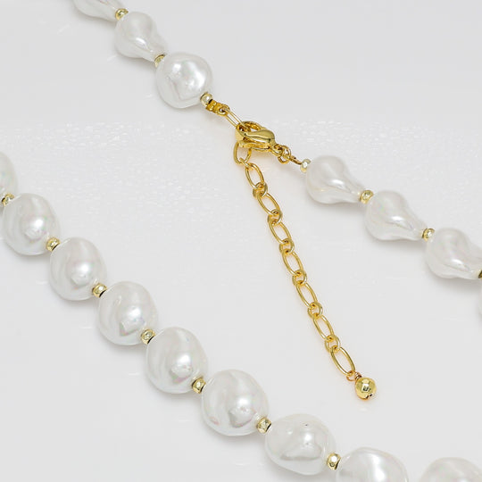 Baroque Pearl Necklace with Gold Plated Clasp