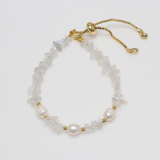 Clear Quartz & Pearl Bracelet