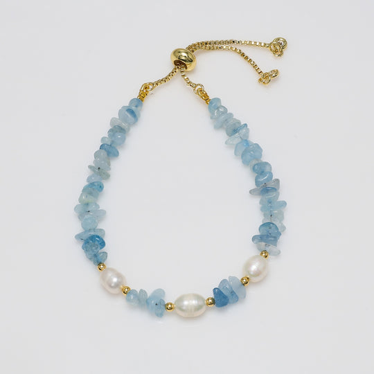 Aquamarine & Pearl Bracelet