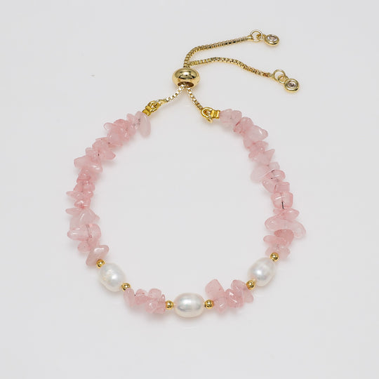 Rose Quartz & Pearl Bracelet