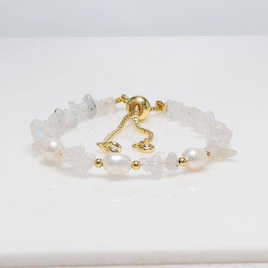 Clear Quartz & Pearl Bracelet