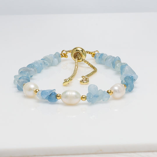 Aquamarine & Pearl Bracelet