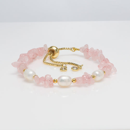 Rose Quartz & Pearl Bracelet