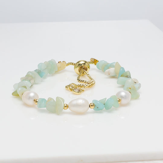 Amazonite & Pearl Bracelet