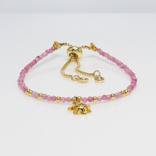 Strawberry Quartz Turtle Bracelet