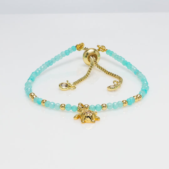 Aqua Jade Turtle Bracelet