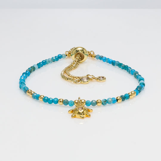 Blue Apatite Turtle Bracelet
