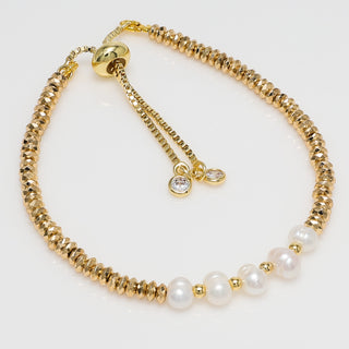 Aqua Geo Apatite & Pearl Bracelet | So Silver