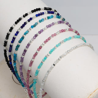Aqua Geo Anklet Lapis Lazuli & Sterling Silver Findings