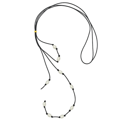 Aqua Geo Noire Ligne Pearl Necklace