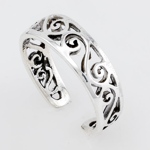 Aqua Geo Arabesque Sterling Silver Toe Ring