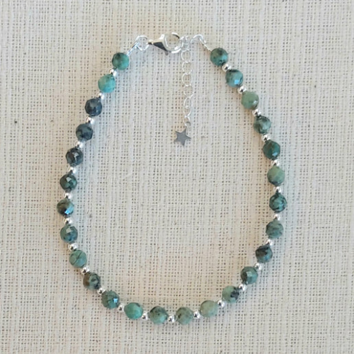 Moss Agate Handmade Faceted Gemstone Bracelets
