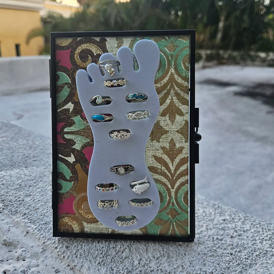 20 Premium Silver Toe Rings with Display