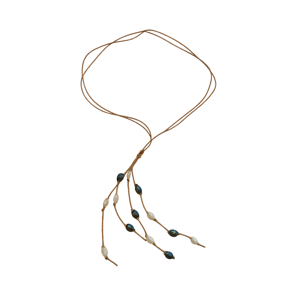 Sand & Sea Mixed Pearl Lariat – Freshwater Pearl Multi-Strand Necklace | Aqua Geo