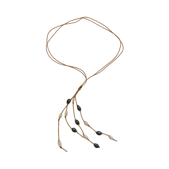 Sand & Sea Mixed Pearl Lariat – Freshwater Pearl Multi-Strand Necklace | Aqua Geo