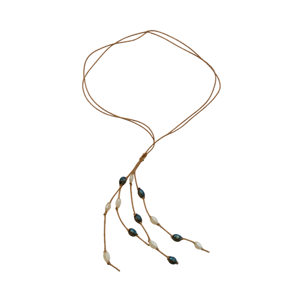 Sand & Sea Mixed Pearl Lariat – Freshwater Pearl Multi-Strand Necklace | Aqua Geo