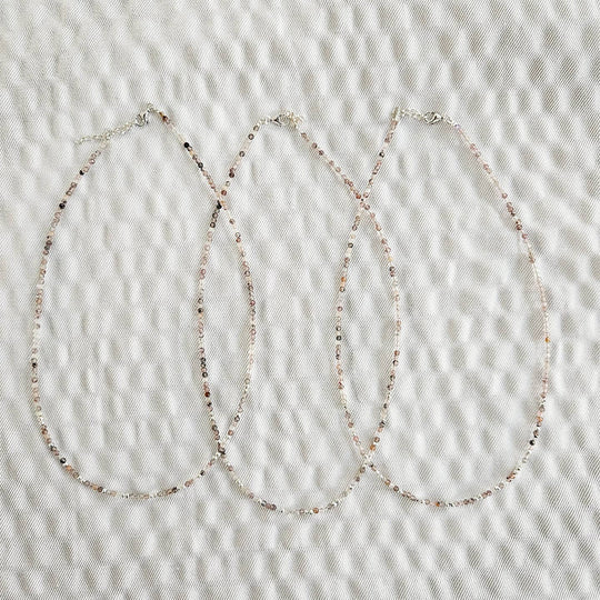 Necklace- Strawberry Quartz & .925 Silver Beads & Findings