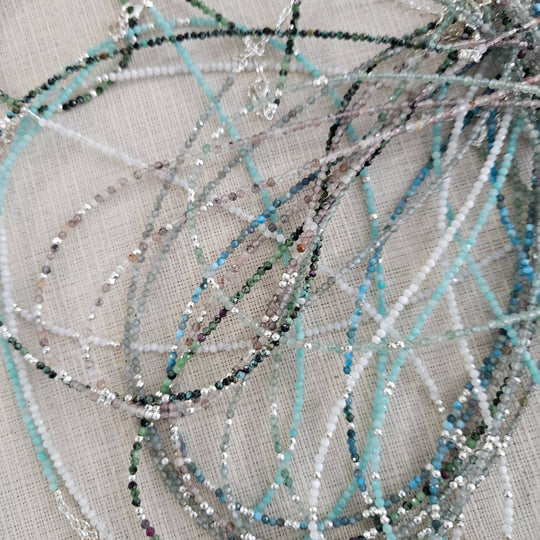 Necklace- Strawberry Quartz & .925 Silver Beads & Findings